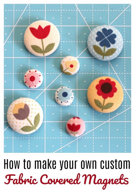 Covered Button Magnet Tutorial + Other Last Minute Gift Ideas | Diary of a Quilter - a quilt blog Diary Of A Quilter, Quilting Digest, Last Minute Gift Ideas, Button Ideas, Needle Books, Magnet Crafts, Button Magnets, Sewing Bags, Small Sewing Projects