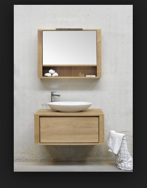 Oak Bathroom Furniture, Closet Mirror, Washbasin Design, Oak Bathroom, Wood Bathroom Vanity, Bathroom Closet, Bathroom Mirror Cabinet, Trendy Bathroom, Wood Bathroom