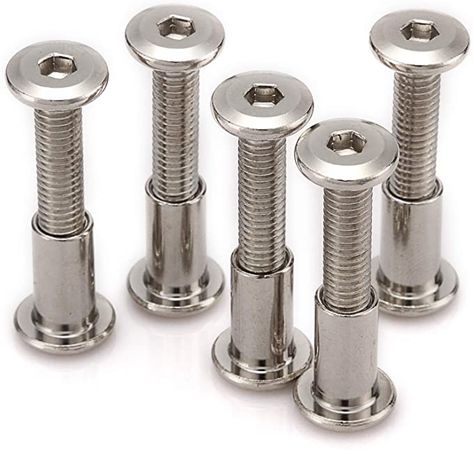 Amazon.com: Anmas 20pcs M6 Length 30mm Furniture Joint Connector Bolt & Cap Nut Kit Use for Cot Bed Crib Bolts Hex Drive Socket Cap Bolts - Hex Socket Screws Head: Home Improvement Cherry Wood Furniture, Bed Crib, Bookcase Wall Unit, Nut Bolt, Bookcase Wall, Cot Bed, Screws And Bolts, Nickel Plating, Wood Accessories