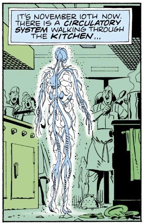 "It's November 10th now." - Imgur Dr Manhattan, Dave Gibbons, Comic Book Panels, Arte Dc Comics, Old Comics, Circulatory System, Ex Machina, Comic Panels, Vintage Comics