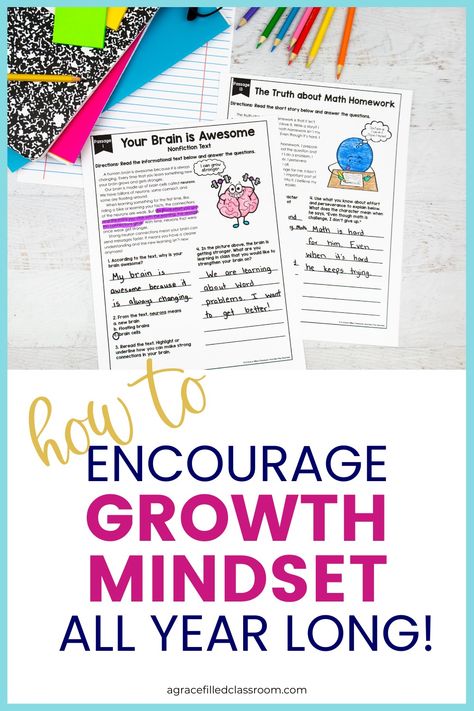 Two growth mindset reading passages What Is Growth Mindset, Mindset Activities, Growth Mindset Activities, Math Homework, Nonfiction Texts, Informational Text, Elementary Education, Teacher Classroom, Elementary Classroom