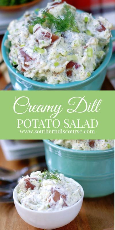 Dill Potato Salad Recipe, Dill Potato Salad, Red Skin Potato Salad, Red Potato Salad Recipe, Appetizers Seafood, Dill Potato, Southern Discourse, Potato Salad Dill, Potatoe Salad