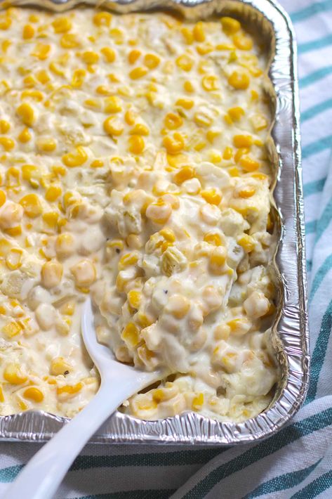 Green Chile Corn Casserole | 12 Tomatoes Cheesy Green Chili Corn Casserole, Corn Receipts, Green Chili Corn Casserole, Green Chili Corn, Green Chile Corn, Veggie Casseroles, Vegetable Casseroles, Family Cookout, Yummy Veggies