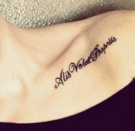 Coller Bone Tattoo Alis Volat Propriis (She Flys With Her Own Wings) Tattoos Women Quotes, Coller Bone Tattoos Women, Tattoos Wings, Bone Tattoo, Bone Tattoos, Tattoos Women, Collar Bone Tattoo, Collar Bone, Wings Tattoo