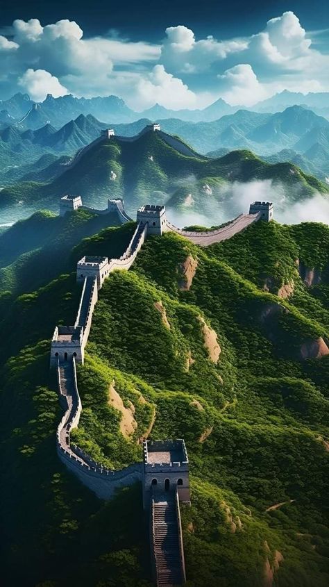 Tea Wallpaper, Amoled Wallpapers, Lucky Symbols, Fantasy Pictures, Great Wall Of China, Drone Photos, Beautiful Locations Nature, Great Wall, Alam Yang Indah