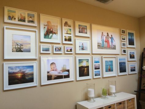 Photowall using Ikea Ribba Frames Photowall Ideas, Gallery Wall Layout, Family Photo Wall, Ribba Frame, Ikea Ribba Frames, Photo Wall Gallery, Gallery Wall Decor, Gallery Wall Frames, Wall Frames