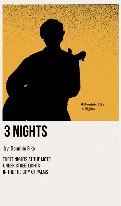 minimal poster of the song 3 nights by dominic fike Dominic Fike Polaroid Poster, Babydoll Dominic Fike Poster, Dominic Fike Aesthetic Poster, Dominic Fike Wallpaper Iphone, 3 Nights Dominic Fike, Dominic Fike Album Cover, Dominic Fike Poster, Room Pics, Dominic Fike