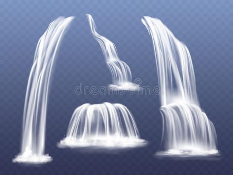 Watercolor Design Backgrounds, Waterfall Tattoo, Waterfall Drawing, Water Cascade, Mountain Rocks, Waterfall Background, Lukisan Lanskap, Underwater Background, Blue Bokeh