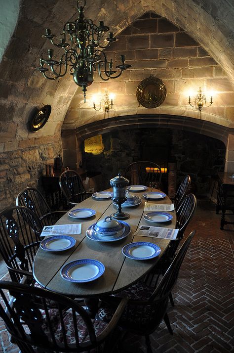 The Dining Room Lindisfarne Castle Holy Island Northumberland Gothic Kitchen, Gothic Interior, Casa Country, Rustic Dining Room, Gothic Decor, Gothic House, Rustic Dining, Formal Dining Room, Dining Room Design