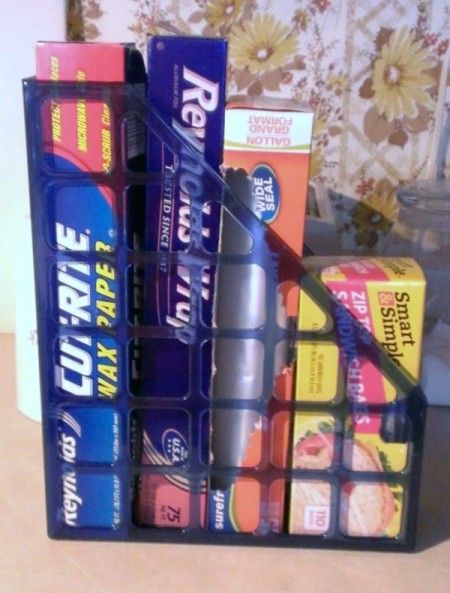 Storing Plastic Wrap, Foil and Wax Paper Boxes | ThriftyFun Diy Foil, Diy Thrift Store Crafts, Diy Sewing Table, House Pantry, Sewing Machine Cabinet, Trendy Sewing Patterns, Dollar Store Hacks, Sewing Easy Diy, House Tips