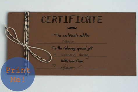 Certificate Ideas, Free Printable Gift Certificates, Christmas Gift Certificate Template, Homemade Birthday Gifts, Christmas Gift Certificate, Free Gift Certificate Template, Printable Gift Certificate, Personal Gifts, Printable Certificates