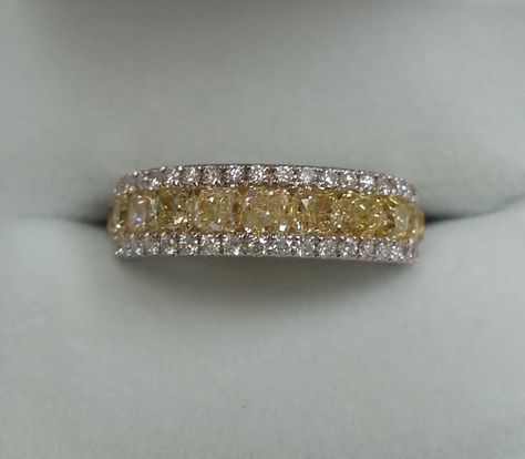 Yellow Diamond Band Yellow Diamond Ring Band, Yellow Diamond Wedding Set, Wedding Rings Yellow Diamond, Yellow Diamond Band Ring, Yellow Diamond Aesthetic, Yellow Diamond Band, Yellow Diamond Wedding Band, Yellow Diamond Ring, Stacked Wedding Bands