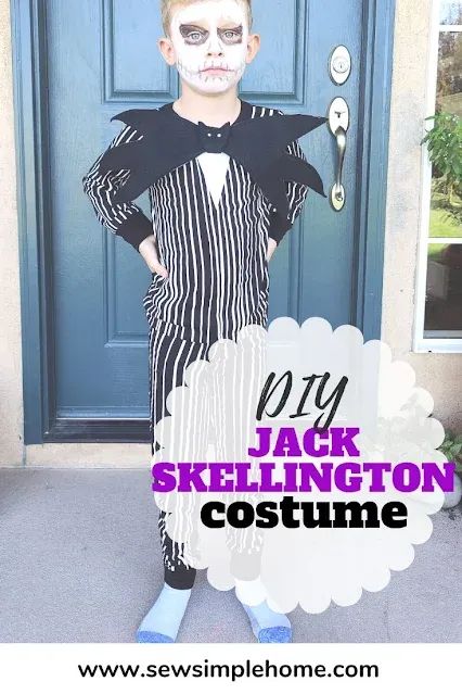 Make your own diy jack skellington costume for Halloween. Jack Skellington Diy Costume, Jack Skellington Costume Diy, Diy Jack Skellington Costume, Pajamas Diy, Diy Jack Skellington, Skellington Costume, Jack Skellington Costume, Cosplay Idea, Halloween Sewing