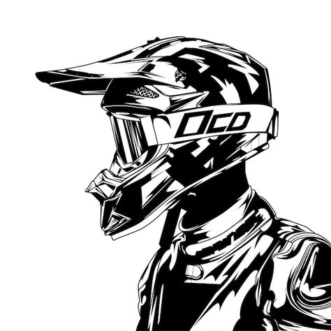 Motocross Helmet Drawing, Dirt Bike Helmet Drawing, Motocross Logo Design, Motocross Vector, Logo Motor, Motorbike Drawing, Motocross Logo, Motocross Graphics, Motorbike Illustration