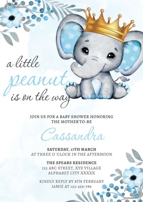 220  Free Templates for 'Elephant baby shower' Elephant Shower Theme, Elephant Baby Shower Theme Boy, Balloon Baby Shower Centerpieces, Peanut Baby Shower, Baby Brunch, Elephant Baby Shower Boy, Elephant Baby Shower Theme, Elephant Shower, Elephant Baby Shower Invitations