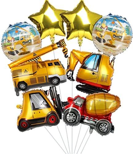 Construction Theme Party Decorations, Tractor Baby Shower, Construction Birthday Decorations, Construction Party Decorations, Dump Truck Birthday Party, Dump Truck Birthday, Construction Theme Party, Boy Birthday Decorations, Foil Number Balloons