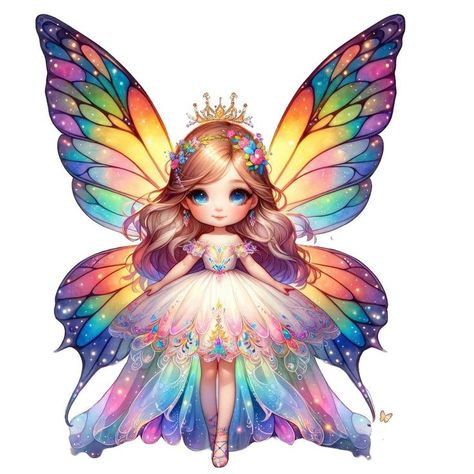 Simple Cute Hairstyles, Angel Baby Art, Faery Art, Bear Watercolor, Fairy Stickers, Rainbow Fairies, Fairy Images, Fairy Art Dolls, Disney Princess Images