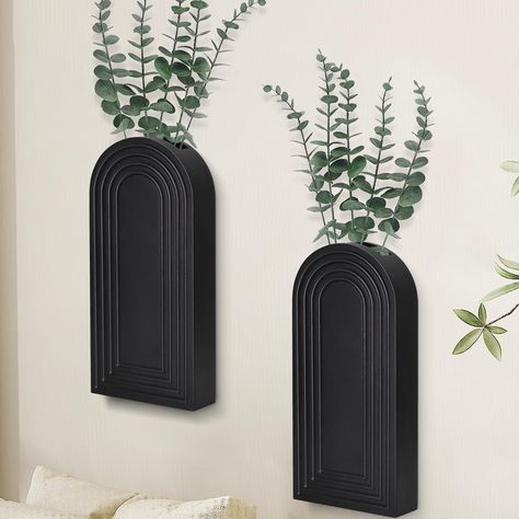 PRICES MAY VARY. 🍀【Create a Striking Display with 2 Wooden Wall Planters】Our wall planters for indoor plants have a simple and elegant appearance, with hand-made carvings, each wall planter will add personality to any space with a perfect balance of modern, minimalistic, bohemian, and farmhouse styles. Perfect for decorating your living room, bedroom, dining room, entryway, office and more, the hanging planter can be used to display your favorite plants or flowers, or just as a stand alone piec Plants That Hang Over Pot, Floral Wall Decor Bedroom, Modern Minimalist House Decor, Boho Bathroom Wall Decor Ideas, Elegant Dining Room Wall Decor, Wall Pots For Plants Indoor, Modern Half Bathroom Decor, Back Porch Wall Decor, Primary Bathroom Decor