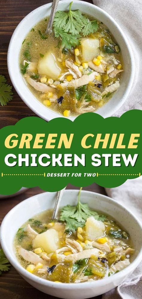 Green Chile Chicken Stew, weeknight dinner recipes, comfort food Green Hatch Chili Chicken, Green Chili Chicken Potato Soup, Hatch Green Chile Chicken Soup, Hatch Green Chili Chicken Soup, Green Chili Chicken And Potato Soup, Hatch Chili Chicken Soup, Hatch Green Chili Soup Recipes, Green Chile Chicken Stew New Mexico, Green Chili Stew With Chicken