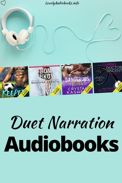 Duet Narration Audiobooks, white headphones, cable in heart shape Duet Narration Audiobooks, Romance Audiobooks, Audible Books, Spoken Words, Slow Burn, Book List, Contemporary Romances, Personalized Books, Voice Actor