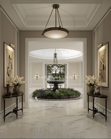 Luxurious Foyer, Aparna Kaushik, Baroque Interior Design, Baroque Interior, Classical Interior, تصميم داخلي فاخر, Classic House Design, Hallway Designs, Luxury House Interior Design