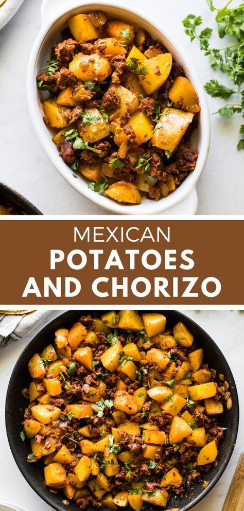 Potatoes And Chorizo, Chorizo Recipes Dinner, Mexican Potatoes, Mexican Brunch, Isabel Eats, Chorizo And Potato, Mexican Chorizo, Fresh Tortillas, Chorizo Recipes