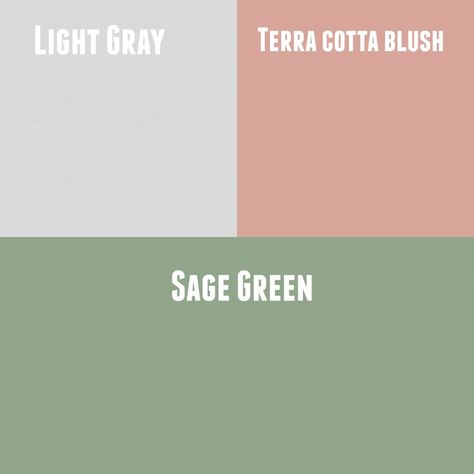 Sage Rooms Bedrooms, Bedroom Color Schemes Pink And Green, Blush Pink And Sage Green Office, Pastel Green Walls Bedrooms, Green Pink Cream Color Schemes, Sage Green And Pink Color Scheme, Sage Green And Pink Bedroom Accent Wall, Sage Green And Blush Living Room Ideas, Green Pink Grey White Color Palette