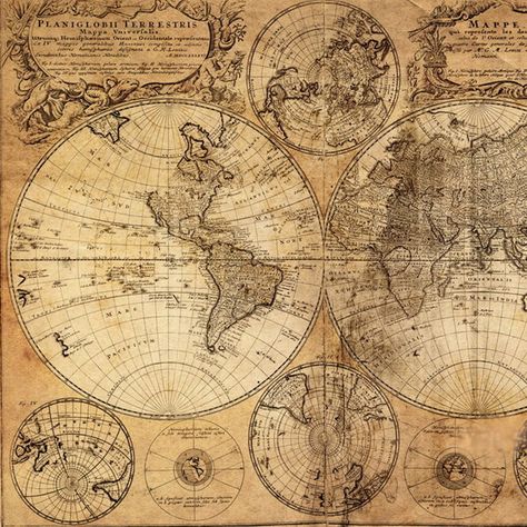 Vintage World Map Printable World Map Printable, World Map Canvas, Ancient Maps, Old World Maps, Art Carte, Images Vintage, Old Maps, Map Canvas, Antique Maps