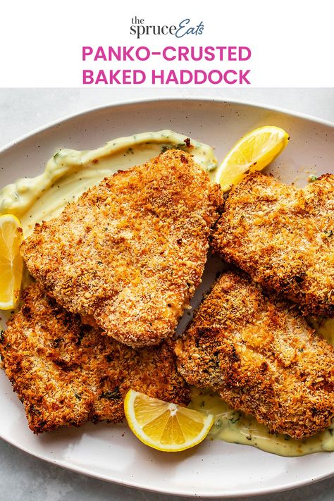 Crusted Haddock Recipes, Breaded Haddock Recipes Baked, Healthy Haddock Recipes Baked Fish, Battered Haddock Recipes, Panko Crusted Haddock, Panko Breaded Fish, Parmesan Crusted Haddock, Haddock Fillet Recipes Simple, Breaded Haddock Recipes