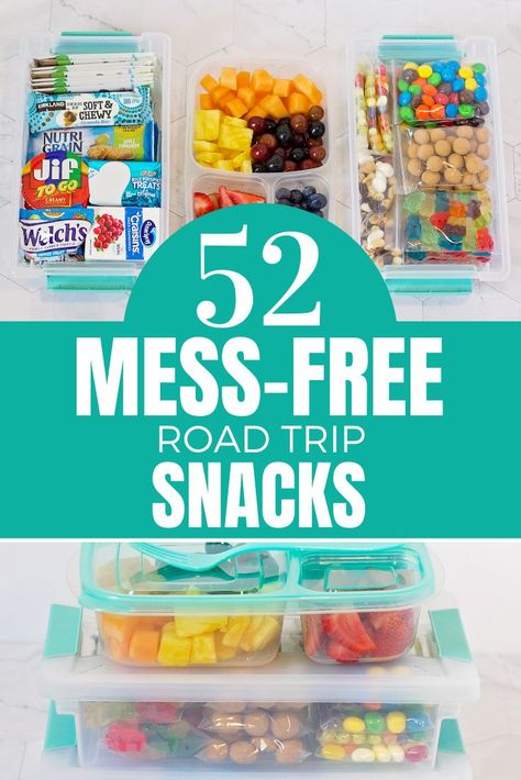 These are the best Kids Road Trip Snack ideas that everyone is sure to love! Plus there are some great tips for keeping everything clean and organized during travel so your car doesn't look horrific afterward. Kid Road Trip Snacks, Toddler Road Trip, Trip Snacks, Road Kids, Road Trip Food, Road Trip Activities, Road Trip Snacks, Kolaci I Torte, Travel Snacks