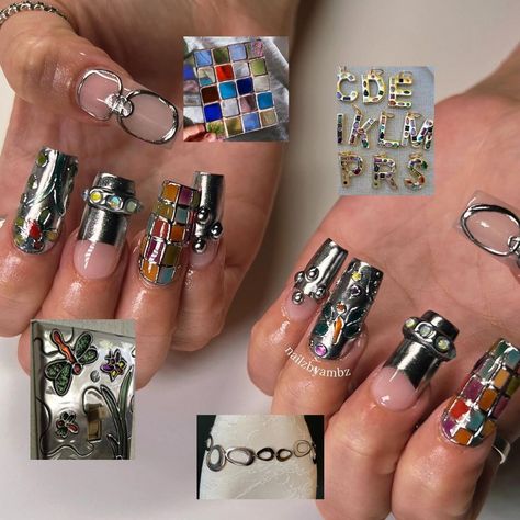 Chrome Palette, Digital Lookbook, Corset Nails, Nail Design Glitter, Les Nails, Hard Nails, Drip Nails, Minimal Nails, Pretty Hands