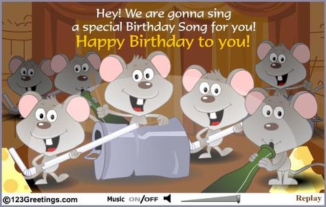 COOL SINGING MOUSE BIRTHDAY MESSAGE Singing Birthday Wishes Songs, Animated Birthday Wishes, Julie Martinez, Free Animated Birthday Cards, Free Singing Birthday Cards, Fun Birthday Wishes, Animated Birthday Greetings, Birthday Greetings For Kids, Singing Birthday Cards