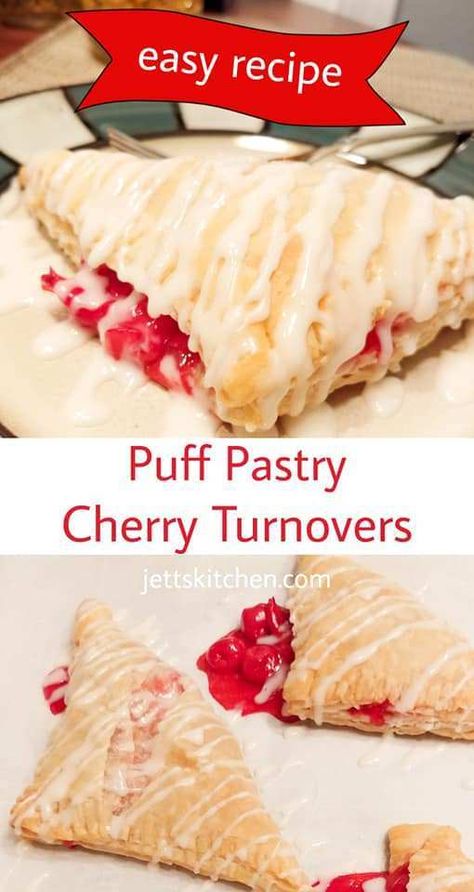 Puff Pastry With Cherries, Desserts With Pastry Sheets, Refrigerated Puff Pastry Recipes, Pastry Dough Recipe Desserts, Puff Pastries Dessert, Pastry Sheet Recipes Desserts, Cherry Puff Pastry Dessert, Pastry Sheet Recipes, Desserts With Puff Pastry Sheets