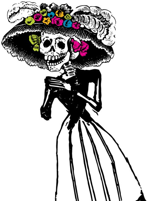 la catrina Dibujos para colorear del dia de los muertos Sugar Skull Halloween Costume, Tattoo Tutorial, Mexico Day Of The Dead, Sugar Skull Costume, Vintage Halloween Costume, Sugar Skull Makeup, Candy Skulls, Vintage Witch, Sugar Skull Art