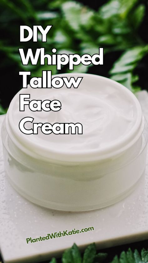 Whipped Tallow Face Cream Beef Tallow Recipes For Skin, Whipped Tallow Face Cream Diy, Tallow And Honey Face Cream, How To Make Whipped Tallow, Diy Whipped Tallow Face Cream, How To Make Beef Tallow Face Cream, How To Make Tallow Face Cream, Whipped Tallow Face Cream Recipe, Homemade Tallow Face Moisturizer