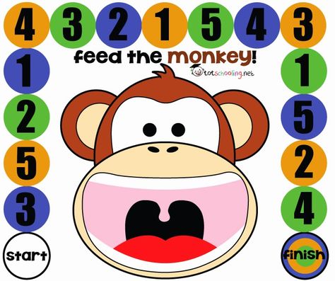 Free Printable Board Game for Toddlers and PreK: Feed the Monkey Feed The Monkey, Printable Board Game, Free Board Games, Printable Math Games, Game For Toddlers, Monkey Games, Jungle Thema, Printable Board Games, Animal Printables