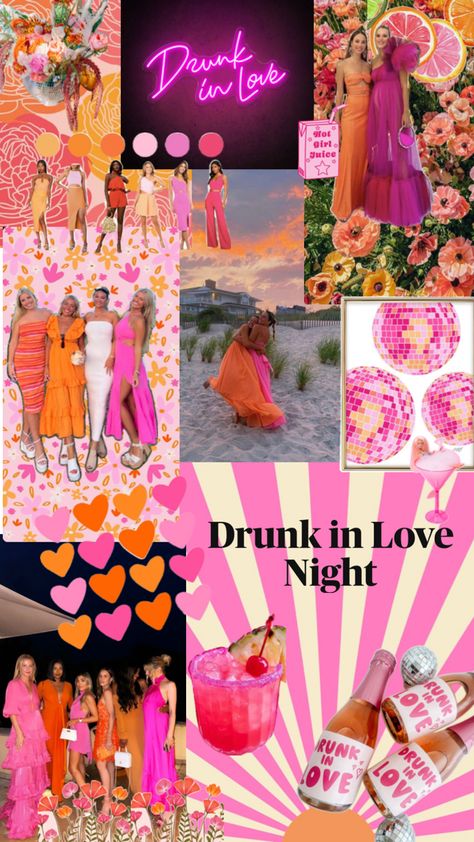 Pink orange bachelorette trip girls drunk in love drinks sunset Bachelorette Outfit Themes, Summer Bachelorette Party, Hens Party Themes, Bachelorette Inspo, Pink Bachelorette Party, Pink Bachelorette, Hawaiian Birthday Party, Bachelorette Party Planning, Bachelorette Themes