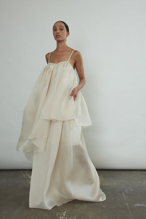 Organza Maxi Dress, Unconventional Wedding Dress, Resort Dresses, Bridal Inspo, Silk Gown, Yes To The Dress, Invisible Zip, Sustainable Clothing, Raw Edge