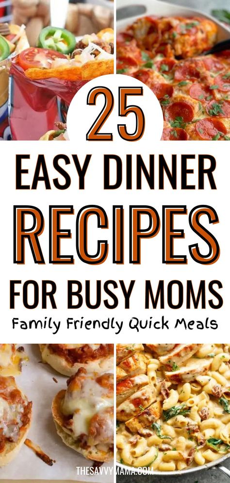 Check out 25 easy dinner recipes perfect for busy moms! These healthy and cheap recipes are ideal for families and kids. From crockpot meals to dishes that are so easy to make, you'll find options that fit your hectic schedule. These nutritious recipes are perfect for cooking for a family with kids, making dinner time simple and stress-free. Pin now to simplify your meal planning with these family-friendly favorites! Easy Meals For Family Of 5, Easy Meals For Busy Moms, Single Mom Dinner Ideas, Simple Few Ingredient Meals, Healthy Family Meals On A Budget, Meals That Last A Week, 5 Dinners In 1 Hour Recipes, Healthy Easy Dinner Recipes For Two, Easy Healthy Weeknight Meals