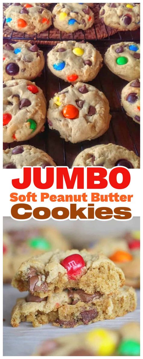 Cookies Reeses, Loaded Cookies, Cookies With Candy, Reese Cups, Jumbo Cookies, Soft Peanut Butter Cookies, Peanut Butter Cookie Dough, Peanut Butter Desserts, Butter Cookies Recipe