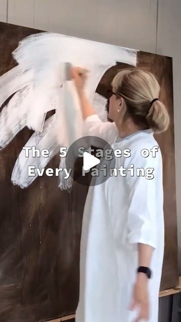 Adele Sypesteyn - Artist and Abstract Art Teacher on Instagram: "Ready to learn the 5 stages of every painting? Comment “STAGES” to purchase my online guide that will identify each stage and help you move through your painting process easier.  In my guide, I’ll walk you through the process from start to finish as I create this 5x7’ painting, describing each of the stages along the way. By then end, you’ll learn how to overcome the unique challenges each stage has and feel more confident as an abstract painter.  #artwithadele #abstractart #abstractartist #abstractpainting #fivestages #arttipsandtricks #artclassonline" Lynn Sanders Art, White Paintings Art Abstract, Portrait Abstract Art, Abstract Art Techniques Tutorials, Diy Large Painting Ideas, Lisa Noonis Art, Abstract Painting Diy Tutorials, Adele Sypesteyn Art, Acrylic Painting Process