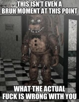 Bruh Moment, What I Like About You, Whatsapp Text, 19 Days Characters, Fnaf Memes, Fnaf Funny, Very Funny Pictures, Silly Pictures, Funny Reaction Pictures