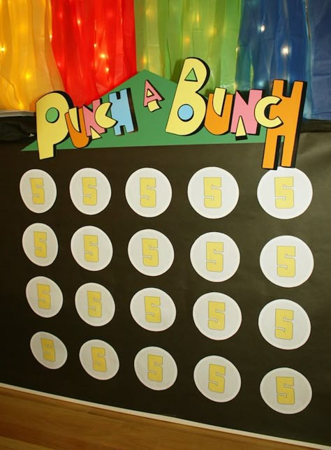 games IMG_5024 Price Is Right Punch Game, The Price Is Right Party Decorations, Punch A Bunch Game Diy, The Price Is Right Party, The Price Is Right Decorations, Price Is Right Party Decorations, Diy Price Is Right Games, Punch Games Tissue Paper, Price Is Right Games Diy