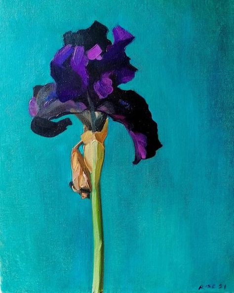 Purple Iris Painting, Easy Iris Painting, Iris Painting Oil, Abstract Iris Painting, Iris Painting Acrylic Easy, Iris Painting Acrylic, Iris Flower Painting, Purple Flowers Painting, Iris Paintings