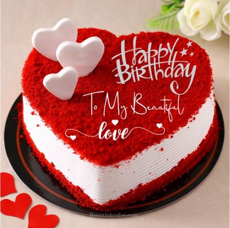 Love Romantic Birthday Cake Wishes | Best Wishes Happy Birthday Love Cake, Heart Birthday Cake, Happy Birthday Cake Photo, Happy Anniversary Cakes, Inside Cake, Birthday Cake For Husband, Cake For Husband, Birthday Cake Pictures, Online Cake Delivery