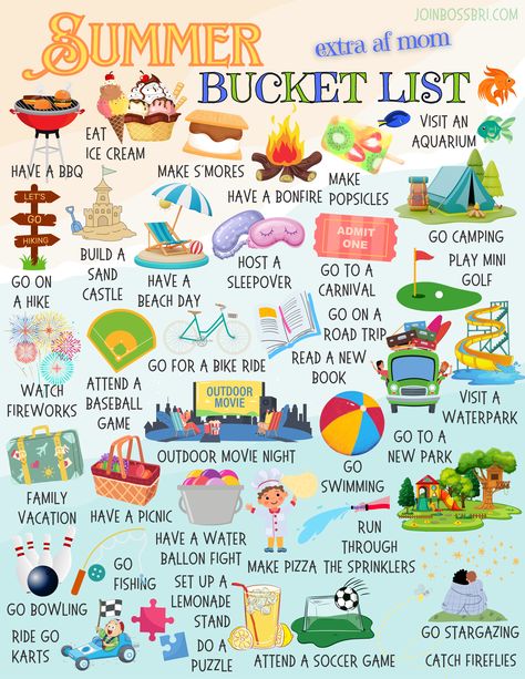 Ultimate Summer Bucket List | Rich Mom Life #summer #summerbucket #summerbucketlist #2024 #summerbucketforkids . Read more here 👉 https://whispers-in-the-wind.com/summer-bucket-list-exciting-activities-to-beat-the-boredom/?11 Summer Holiday Activities, Ultimate Summer Bucket List, Rich Mom, Nature Projects, Summer Fun For Kids, Family Fun Night, Fun Summer Activities, Summer Fun List, Summer Learning