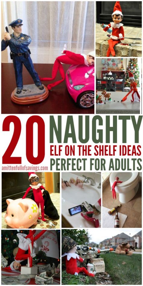 Silly Elf On The Shelf Ideas Funny, Evil Elf On The Shelf, Inappropriate Elf On The Shelf, Christmas Ideas For Teens, Evil Elf, Elf Shenanigans, Bad Elf, Elf Funny, Elf Kit