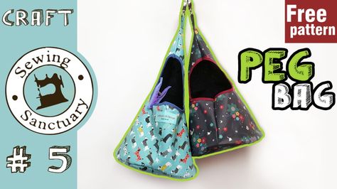 Free peg bag downloadable pattern - Sewing-sanctuary Peg Bag Sewing Pattern Free, Peg Bag Sewing Pattern, Bag Sewing Pattern, Peg Bag, Bag Pattern Free, Free Pdf Sewing Patterns, Bag Sewing, Small Sewing Projects, Sewing Organization