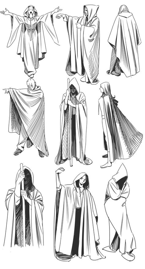 How to Draw Cloaked Figures Sztuka Science Fiction, Art Du Croquis, Personaje Fantasy, Desen Realist, Výtvarné Reference, Blond Amsterdam, Desen Anime, 캐릭터 드로잉, Gambar Figur