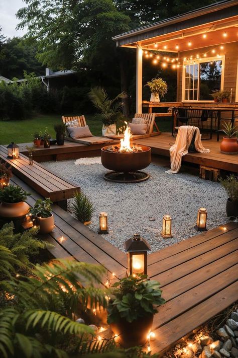 Outdoor Lighting Ideas Backyards, Simple Backyard, Backyard Seating, Backyard Renovations, Cozy Outdoor, Backyard Remodel, Backyard Inspiration, Backyard Spaces, Backyard Inspo